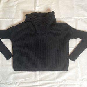 Women's X Small Black Express Knitted Cropped Sweater.